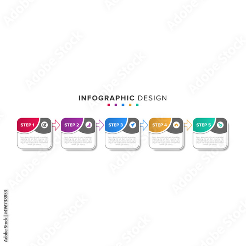 Step Info graphic Elements Design Vector