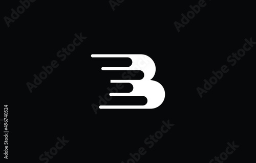 Abstract unique modern minimal alphabet letter icon Quick White Letter B logo 