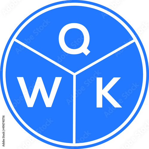 QWK letter logo design on white background. QWK creative circle letter logo concept. QWK letter design.