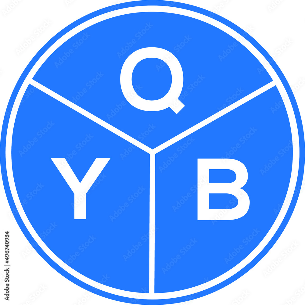 QYB letter logo design on white background. QYB creative circle letter logo concept. QYB letter design. QYB letter logo design on white background. QYB creative circle letter logo concept. QYB letter design.