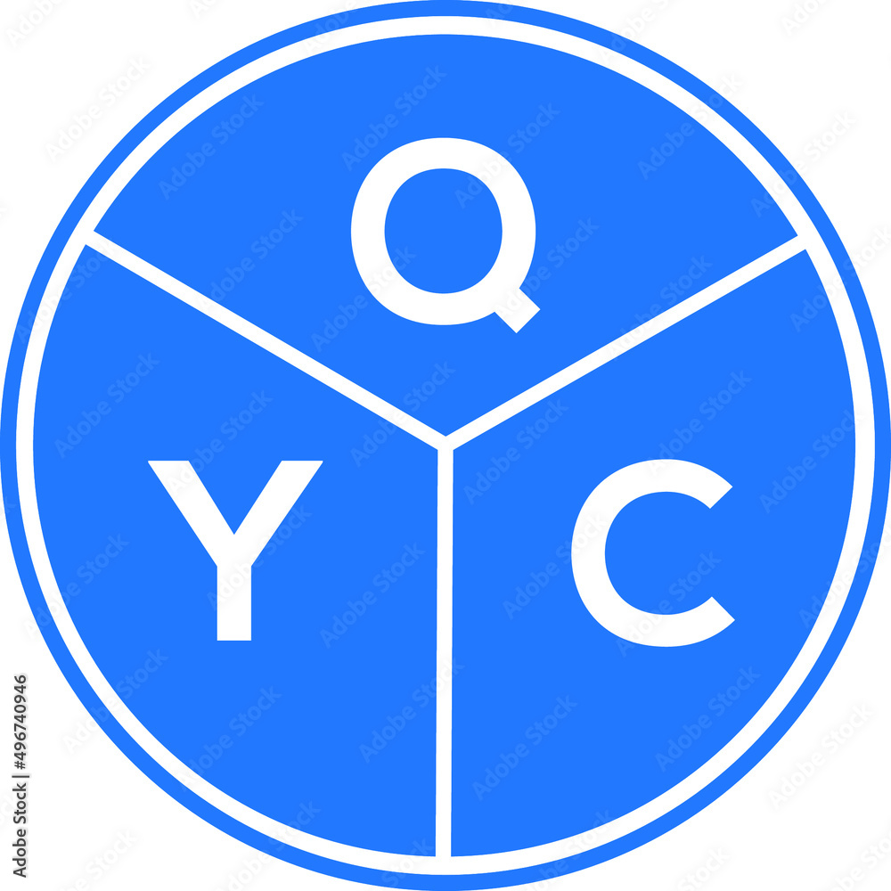 QYC letter logo design on white background. QYC creative circle letter logo concept. QYC letter design. QYC letter logo design on white background. QYC creative circle letter logo concept. QYC letter design.