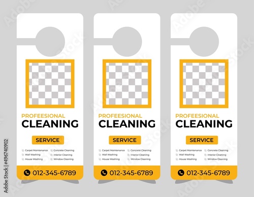Door hanger design template, hotel knob design. Vector door hanger.	