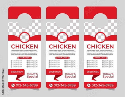 Door hanger design template, hotel knob design. Vector door hanger.	