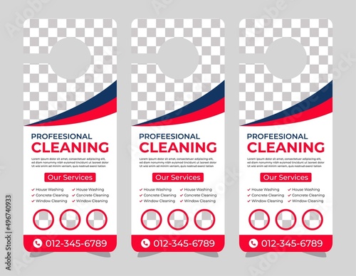 Door hanger design template, hotel knob design. Vector door hanger.	