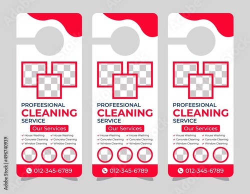 Door hanger design template, hotel knob design. Vector door hanger.	