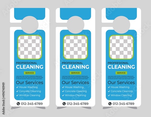 Door hanger design template, hotel knob design. Vector door hanger.	