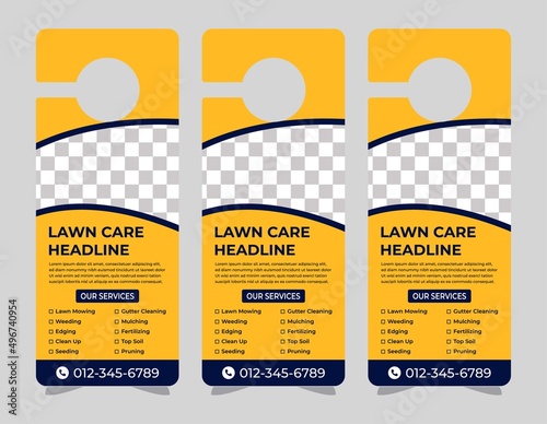Door hanger design template, hotel knob design. Vector door hanger.	