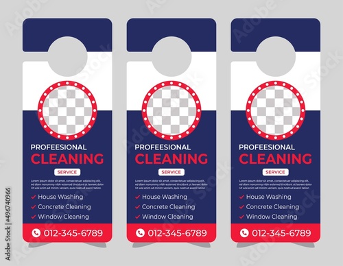 Door hanger design template, hotel knob design. Vector door hanger.	