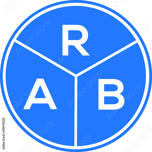 RAB letter logo design on white background. RAB  creative circle letter logo concept. RAB letter design.