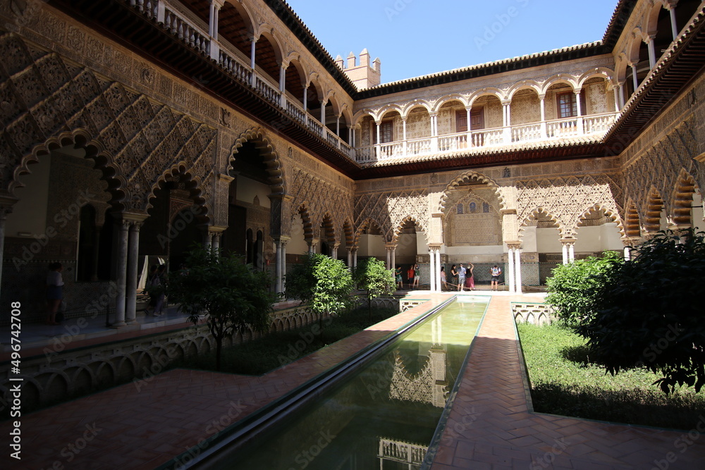 Fototapeta premium アルカサル・ムデハル様式の天井、セビリア、スペイン