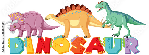 Font design for word dinosaur