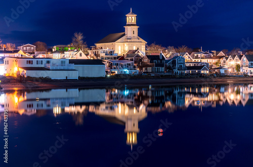 Long exposure night photography of Provincetown in Cape Cod photo