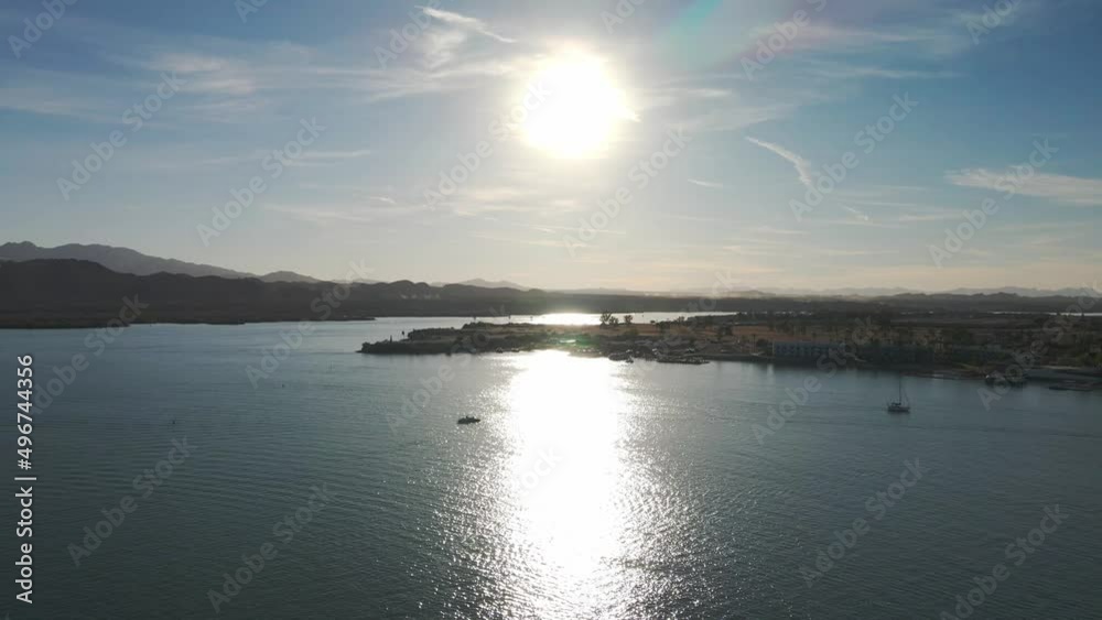 Lake Havasu, Arizona Aerial Shot - Flyover, Day Lake Havasu, Arizona Aerial Shot - Flyover, Day