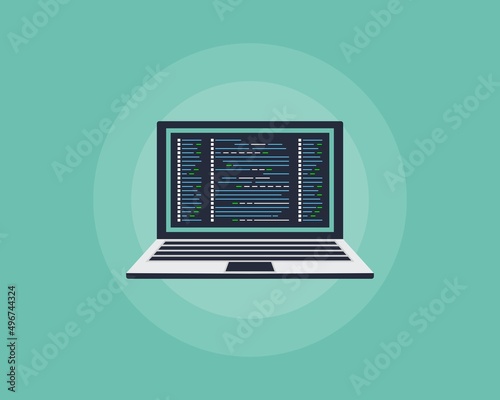Digital java code text. Computer software coding vector concept. Programming coding script java, digital program code on screen illustration. Vector stock illustration.
