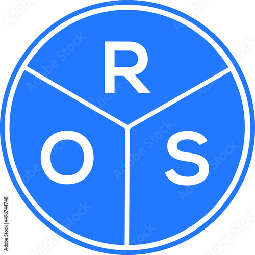 ROS letter logo design on white background. ROS  creative circle letter logo concept. ROS letter design.