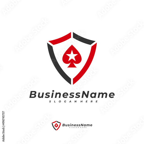 Poker Shield logo vector template, Creative Gambling logo design concept Free Download Poker Shield logo vector template, Creative Gambling logo design concept - GFXLoad