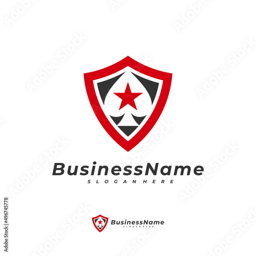 Poker Shield logo vector template, Creative Gambling logo design concept Free Download Poker Shield logo vector template, Creative Gambling logo design concept - GFXLoad