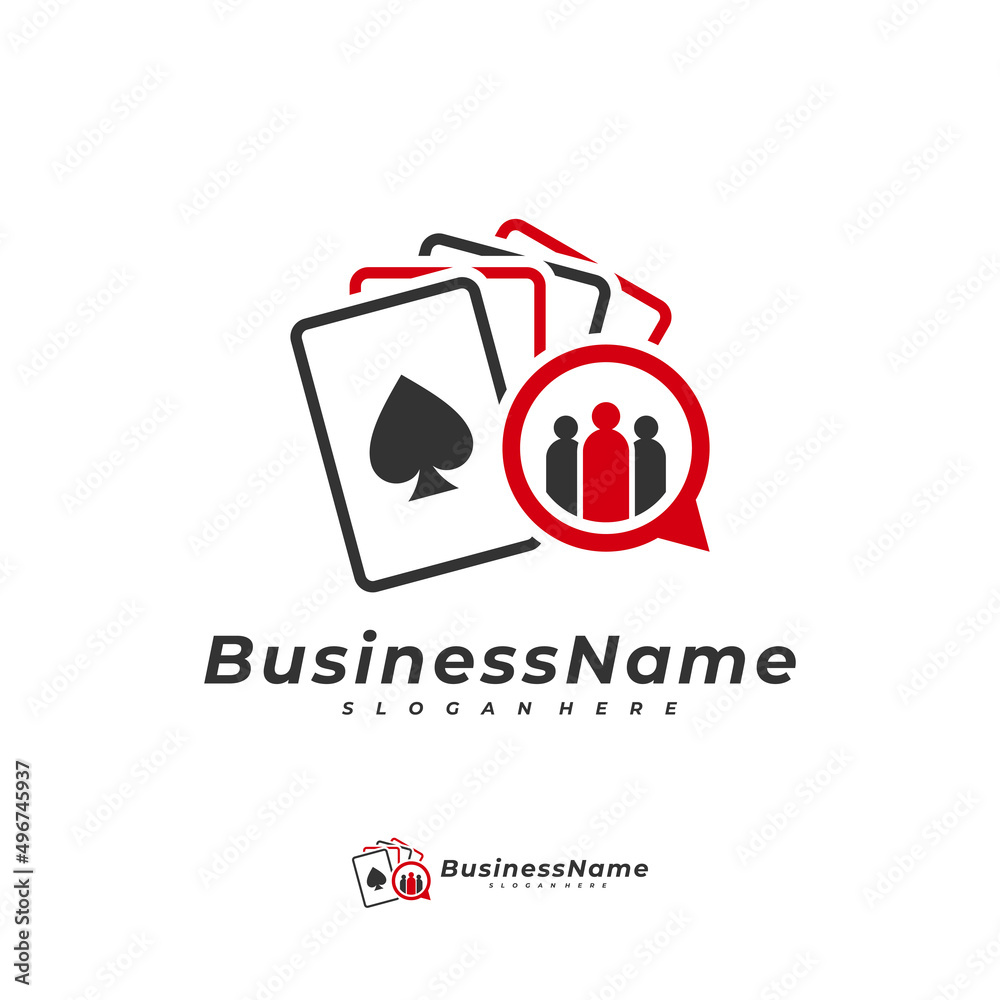 Poker People logo vector template, Creative Gambling logo design concept