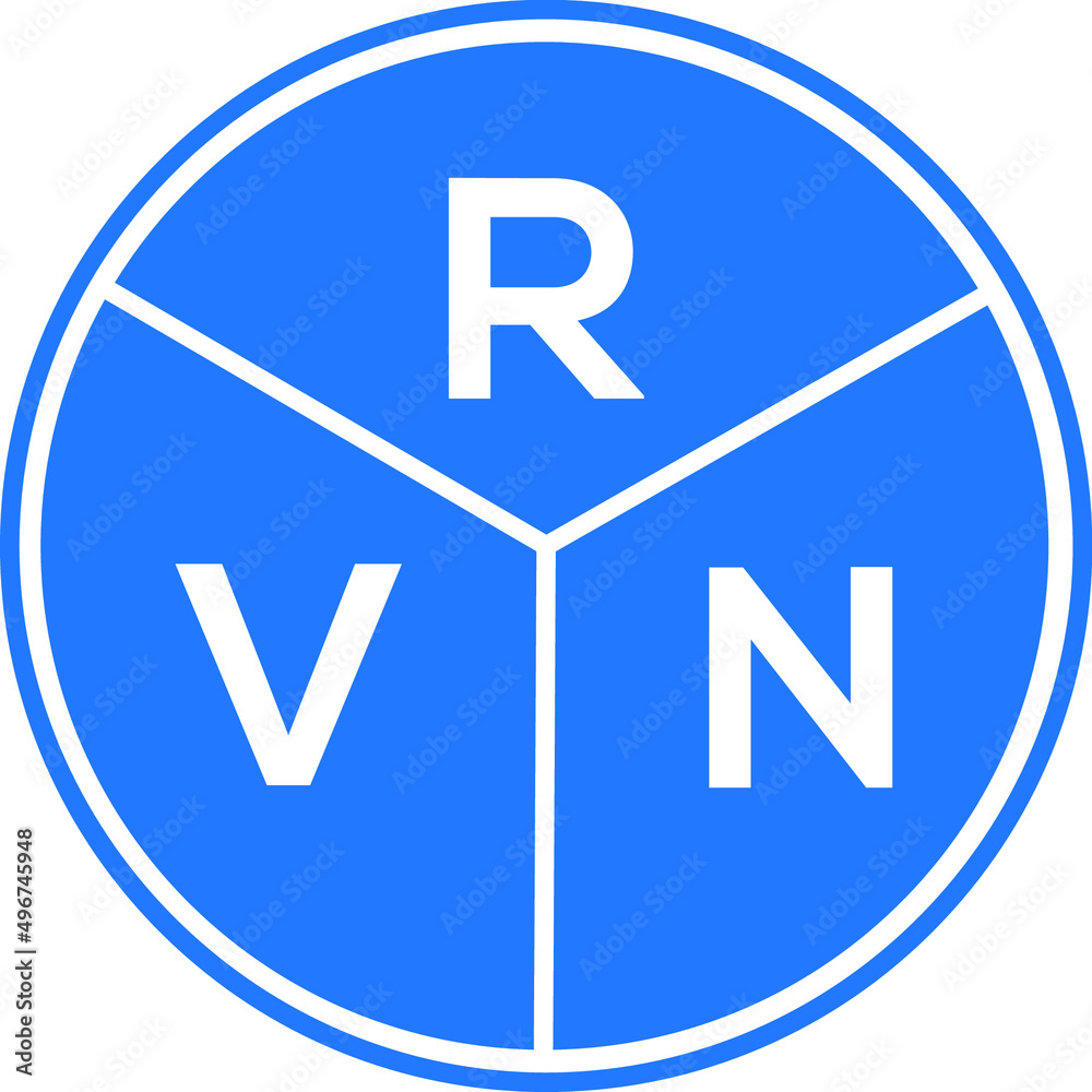 RVN letter logo design on white background. RVN creative circle letter logo concept. RVN letter design. RVN letter logo design on white background. RVN creative circle letter logo concept. RVN letter design.