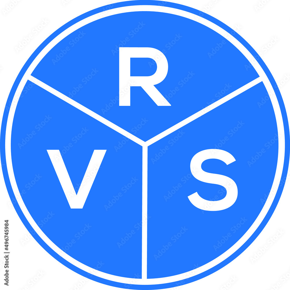 Fototapeta premium RVS letter logo design on white background. RVS creative circle letter logo concept. RVS letter design.