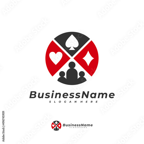 Poker People logo vector template, Creative Gambling logo design concept