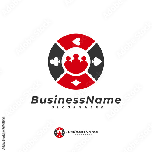 Poker People logo vector template, Creative Gambling logo design concept