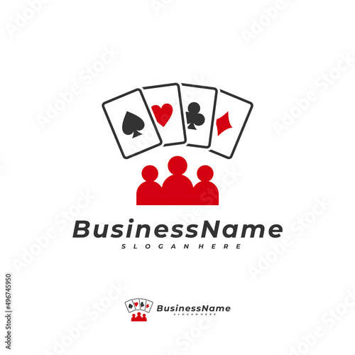 Poker People logo vector template, Creative Gambling logo design concept