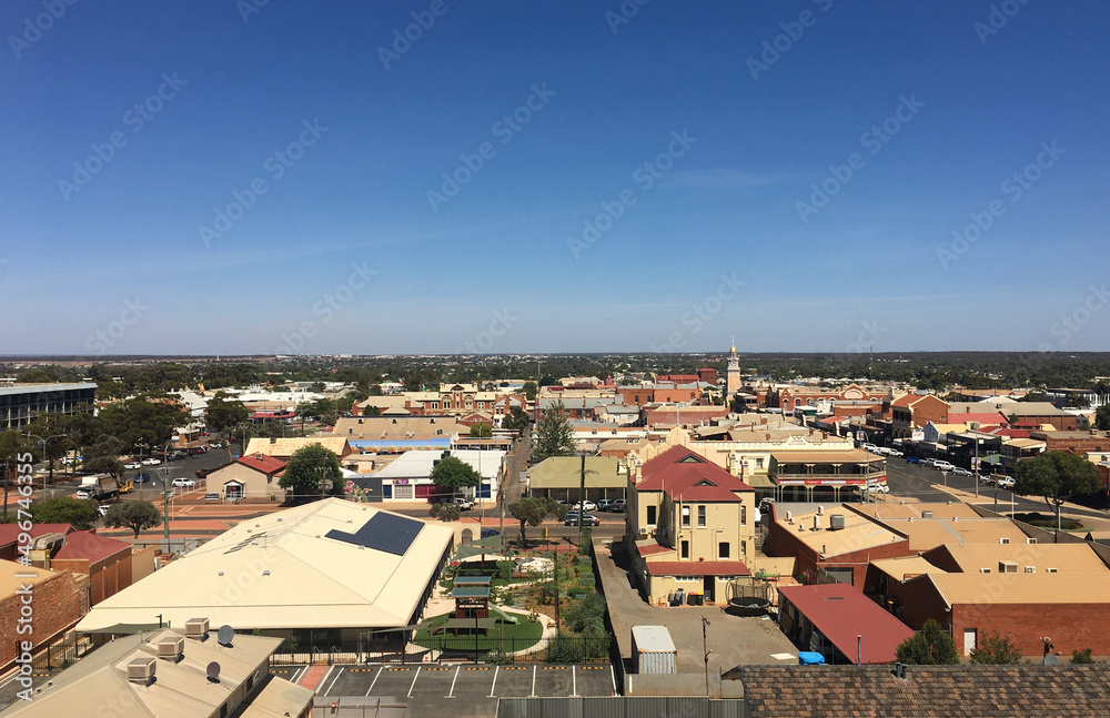 Aerial landscape view of Kalgoorlie-Boulder City Western Australia