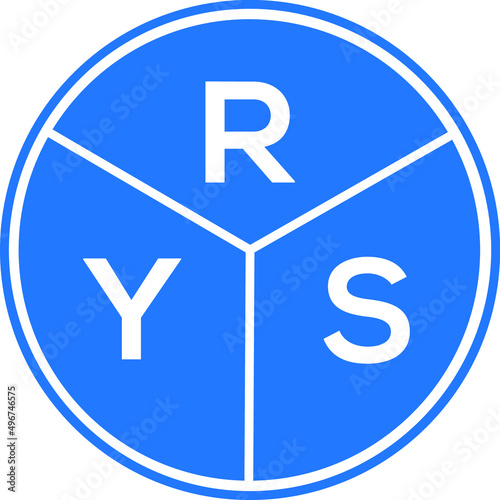 RYS letter logo design on white background. RYS  creative circle letter logo concept. RYS letter design.