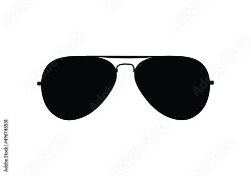 Tableau sur toile Men's aviator sunglasses vector icon isolated on white.