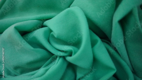 green silk fabric