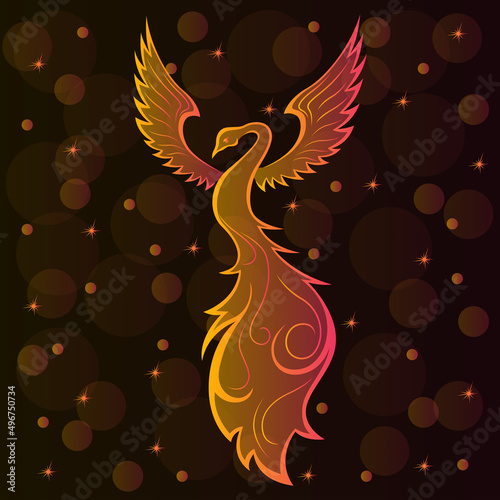 Illustration of beautiful firebird