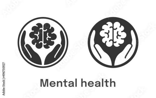 Mental health icon on white background. Vector illustration.