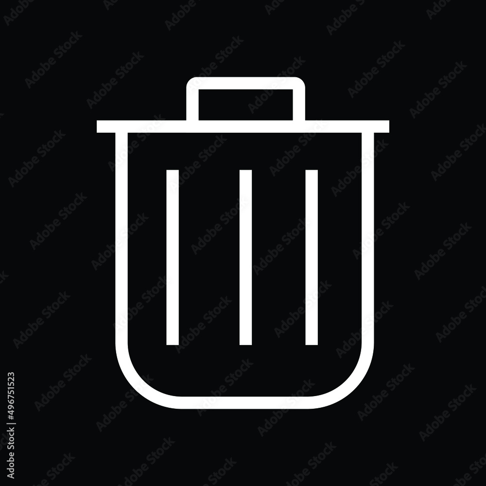 Delete, recycle bin or dust bin icon isolated. Technology sign.
