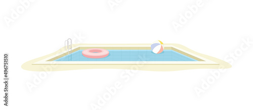 Swimming Pool or Swimming Bath as Structure with Ground Water Vector Illustration