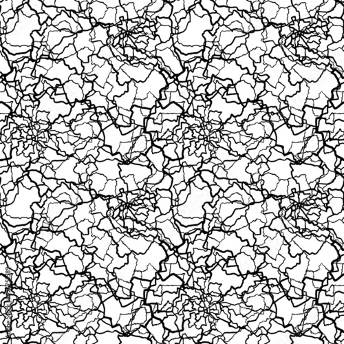 kintsugi art seamless pattern of splinters and different shards fragments with thin lines.