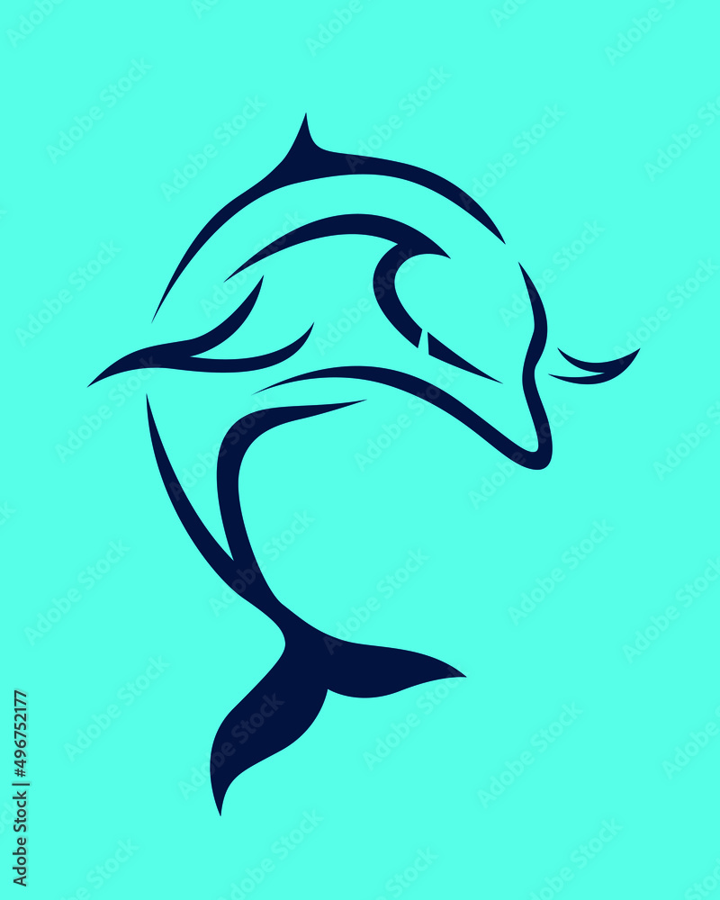 Vector of jumping dolphin. Sea creature icon. Vector of jumping dolphin. Sea creature icon.