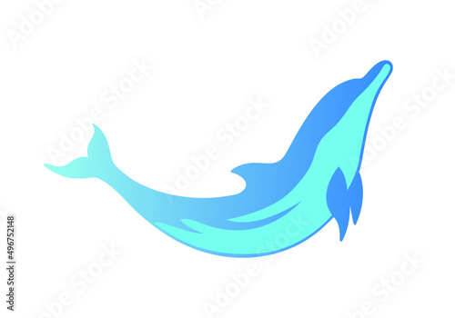Vector of jumping dolphin. Sea creature icon.