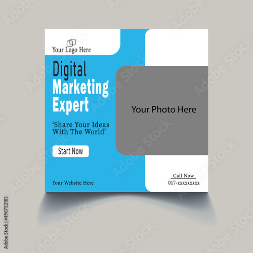 Social Media Post Design Template, Degital Marketing Expert Social Media Post Design, 
