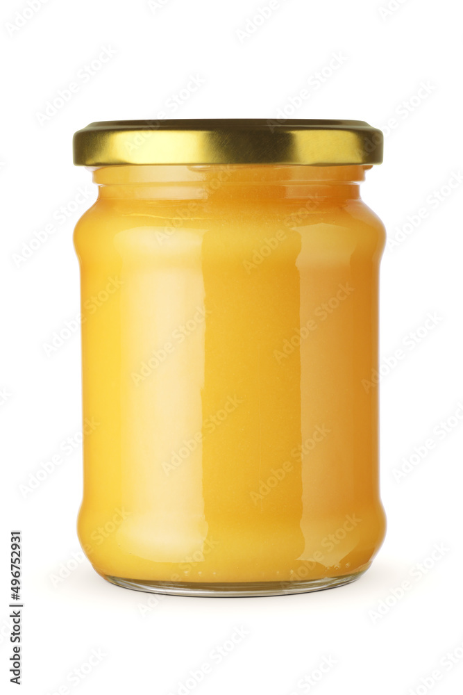 Jar of honey isolated on white background. Jar of honey isolated on white background.