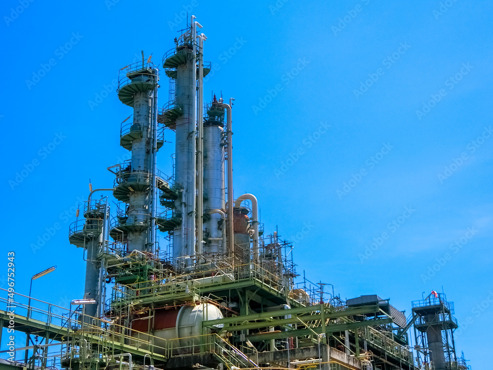plant petrochemical In the daytime with copy space on top. plant petrochemical In the daytime with copy space on top.