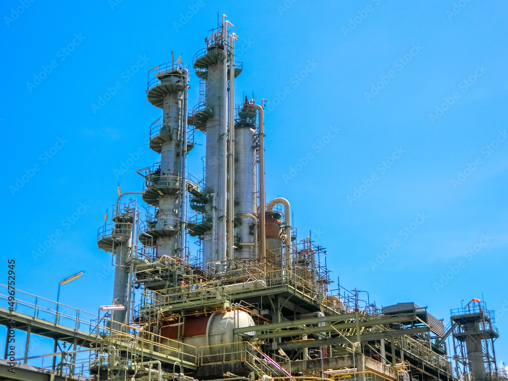 plant petrochemical In the daytime with copy space on top. plant petrochemical In the daytime with copy space on top.