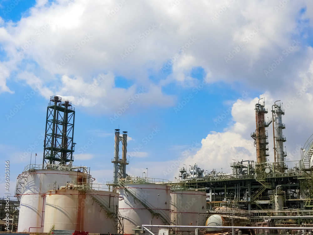 plant petrochemical In the daytime with copy space on top. plant petrochemical In the daytime with copy space on top.