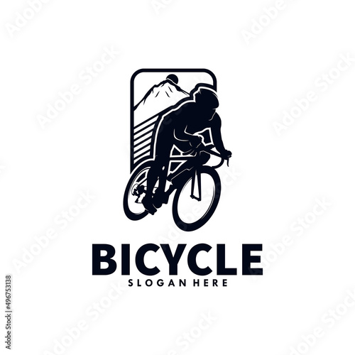 bike logo illustration isolated in white background