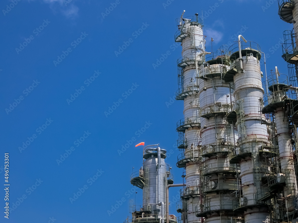 plant petrochemical In the daytime with copy space on top. plant petrochemical In the daytime with copy space on top.