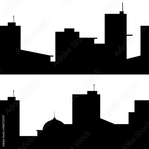 Set of Big City Silhouettes
