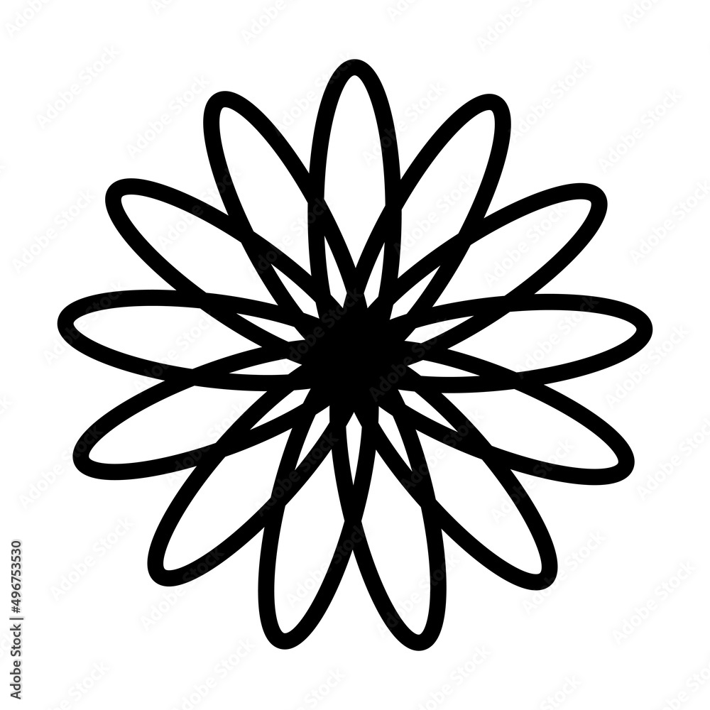 Flower icon vector glyph symbol for nature, ecology and environment in a flat color glyph illustration