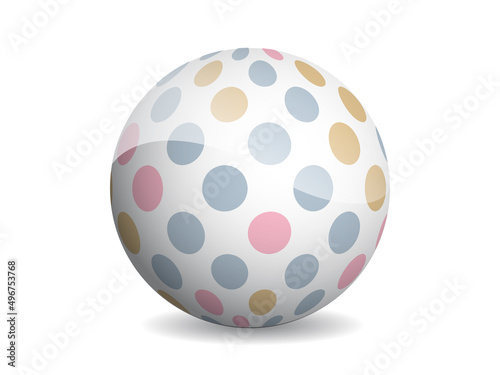 3D ball abstract vector illustration. Pattern sphere modern design. Round shape globe on white background.
