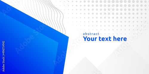Blue banner with dot and abstract background