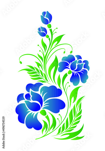 Beautiful decorative elements of leaves and flowers. Colorful floral vector. © SATYATEJA